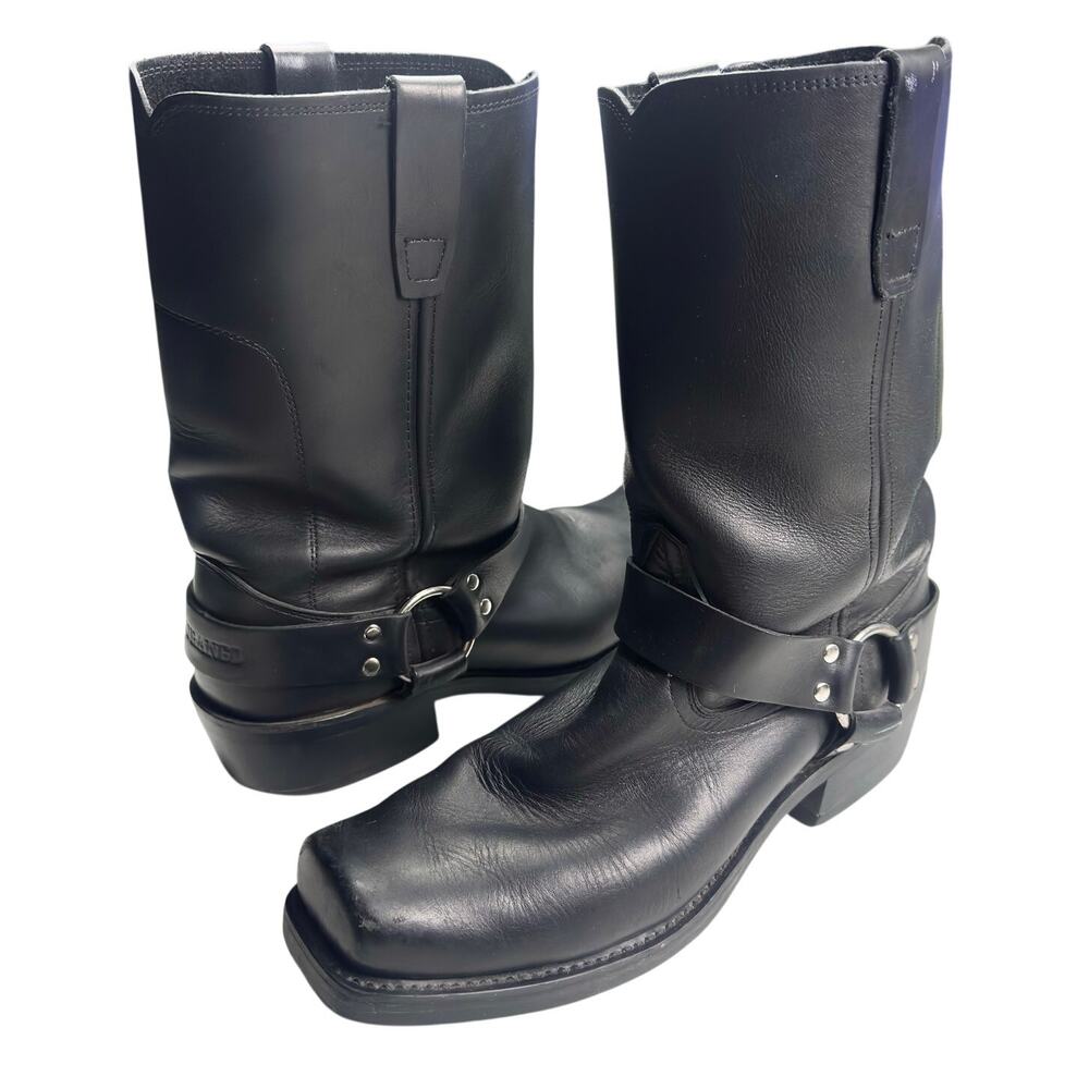Durango | Men | Oiled Black Harness Biker Full Grain Leather Boots | Sz 11.5 EE